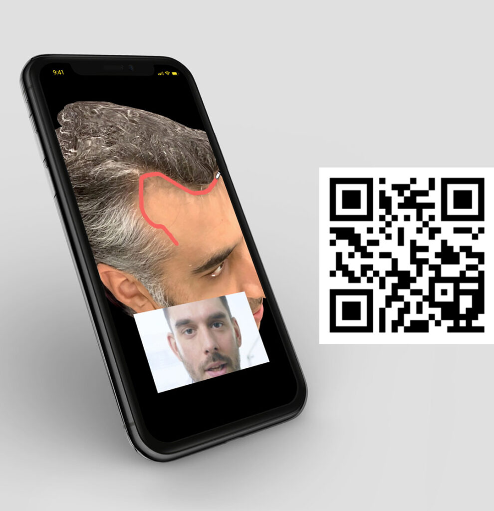 phone virtual consult with QR code v2 1